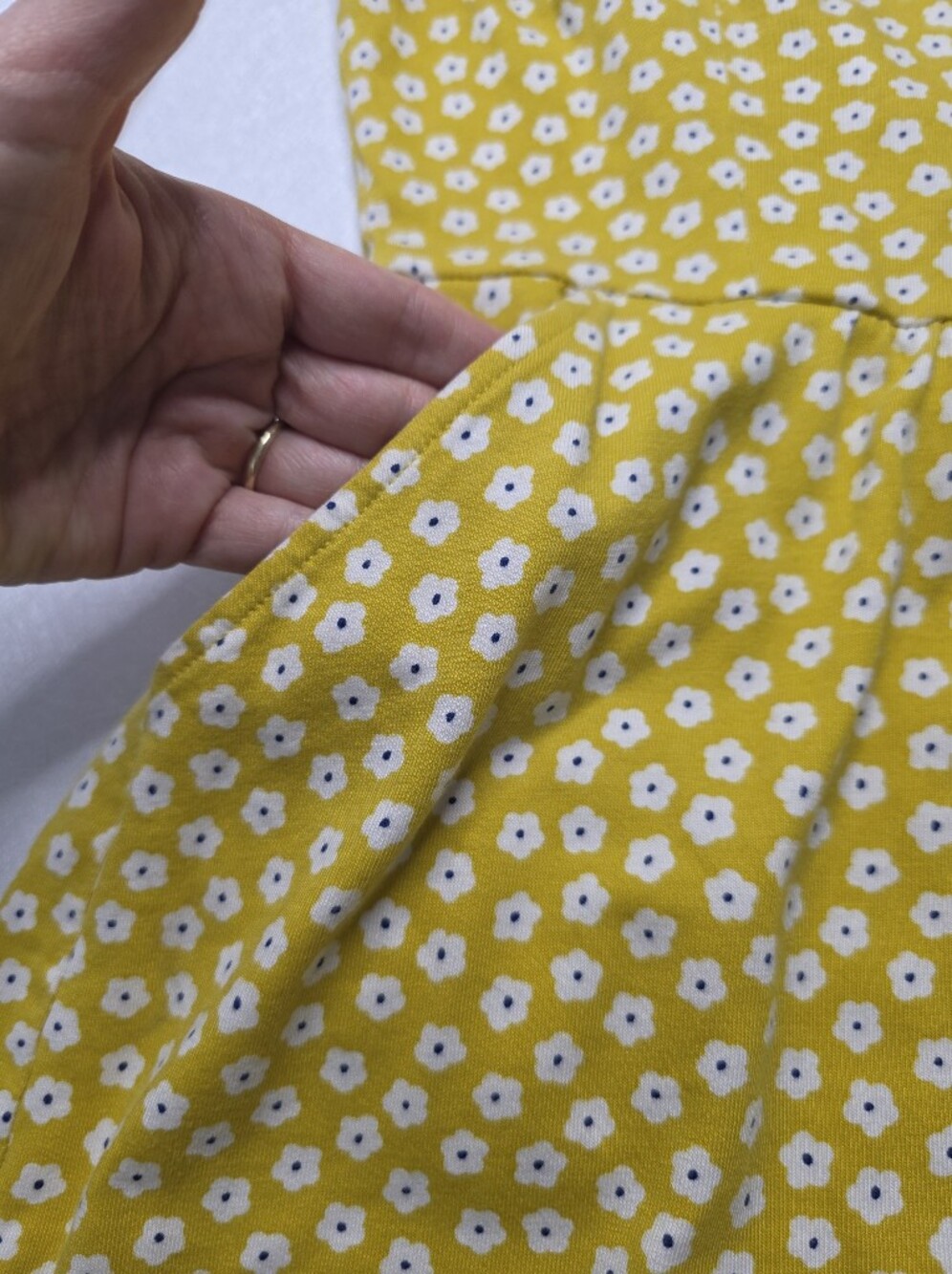 Boden Melinda Yellow Floral Midi Jersey Dress, Size 4 - Picture 2 of 3